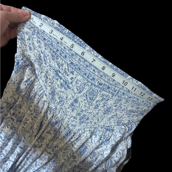 Billabong Light Blue Printed Strapless Wide-Leg Jumpsuit - Picture 6 of 8